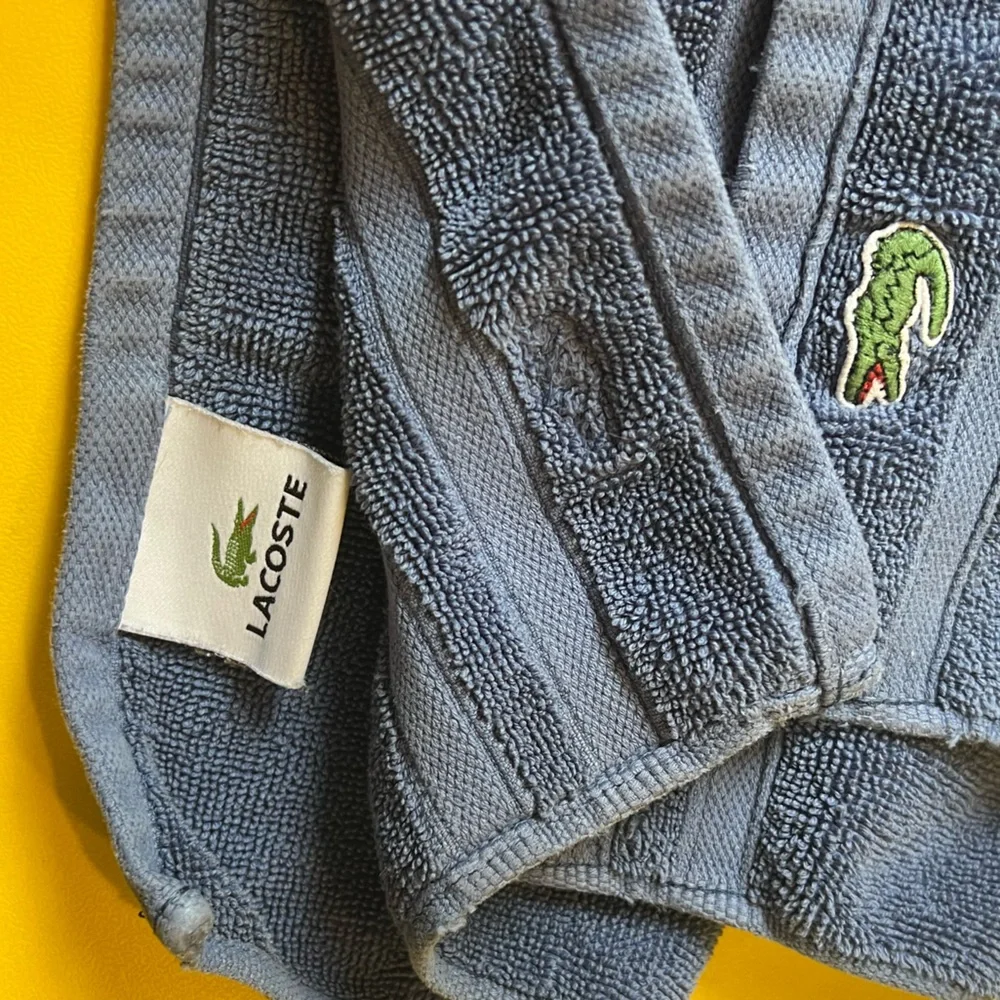 LACOSTE WASHCLOTH set of 3 faded blue green alligator vintage for cleaning cloth